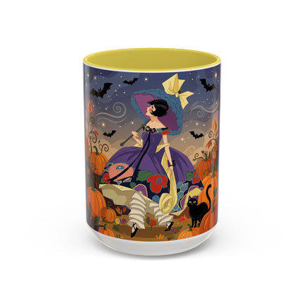 🌙🎃 The Moonlit Garden Walk Colorful Mug – Elegant Halloween Charm