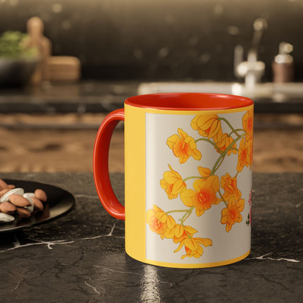 Golden Bow Orchid by Tanigami Kônan Colorful Mugs (11oz, 15oz)
