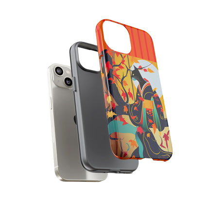 Black Cat in Kimono Phone Cases