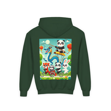 Rolling Along Together Youth Hooded Sweatshirt – Friendship, Fun & Playful Adventure