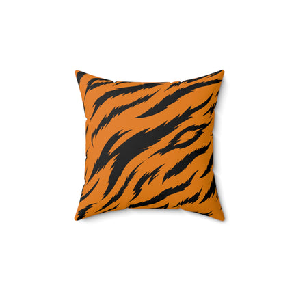 Classic Tiger Print Spun Polyester Square Pillow