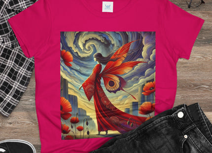The Poppy Fairy in the Wind Cotton Tee