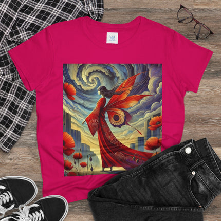 The Poppy Fairy in the Wind Cotton Tee