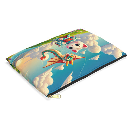 Geisha Kitten and the Dragon Kite Accessory Pouch – Joyful Flight & Dragon Spirit