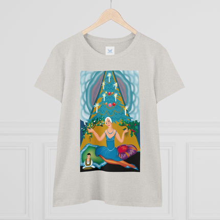 Art Deco Christmas Elegance Women's Midweight Cotton Tee