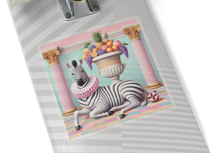 Zebra, Fruit, and Pink Columns Kiss-Cut Stickers (4 Stickers)