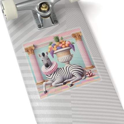 Zebra, Fruit, and Pink Columns Kiss-Cut Stickers (4 Stickers)