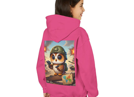 Owl on the Front Lines Youth Heavy Blend Hooded Sweatshirt