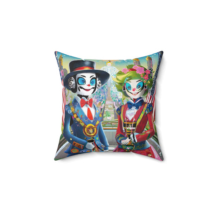 Cyber Punk Robots Spun Polyester Square Pillow