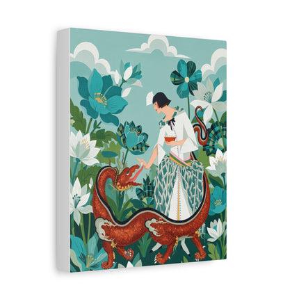 🐉🌿 The Dragon Keeper Placemat – Art Deco Floral Fantasy