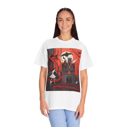 Halloween Night Scene Unisex Garment-Dyed T-shirt