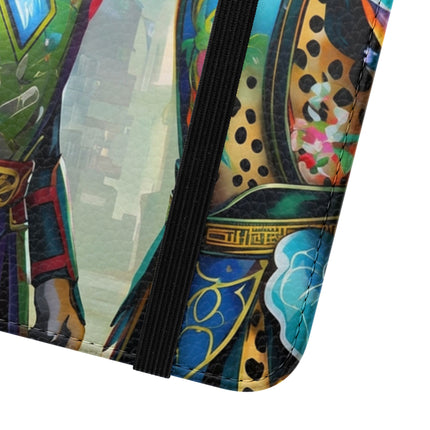 🐆🦜 Cybernetic Duets Flip Case – Neon Elegance & Digital Harmony