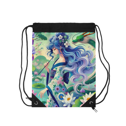 Fairy of the Koi Pond Drawstring Bag