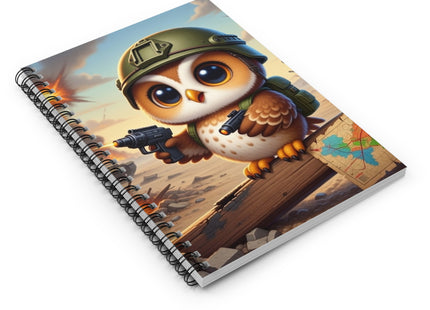 Owl on the Front Lines Spiral Notebook - Ruled Line