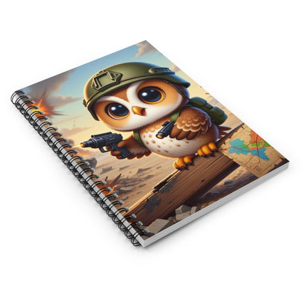 Owl on the Front Lines Spiral Notebook - Ruled Line