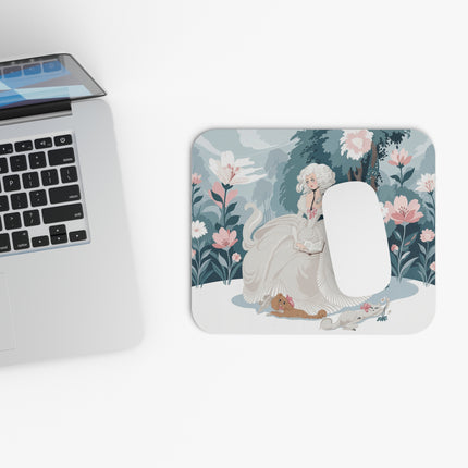 🌸📖 The Lady Reading In The Garden Mouse Pad – Art Deco Floral Elegance