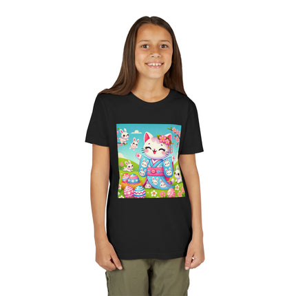 Springtime Kitten’s Easter Joy Youth Short Sleeve Tee