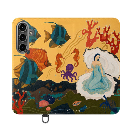 🐚🌊 The Lady Of The Enchanted Pearl Flip Case – Art Deco Undersea Fantasy