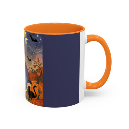 🌙🎃 The Moonlit Garden Walk Colorful Mug – Elegant Halloween Charm