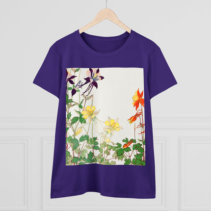 Aquilegia Flowers by Tanigami Kônan Women's Midweight Cotton Tee