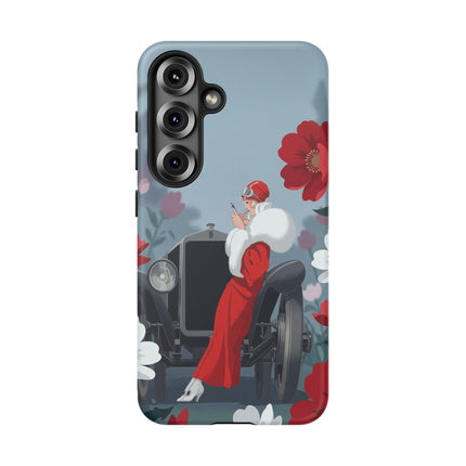 🚗🌺 The Lady Of The Grand Touring Car Phone Case – Art Deco Motoring Elegance