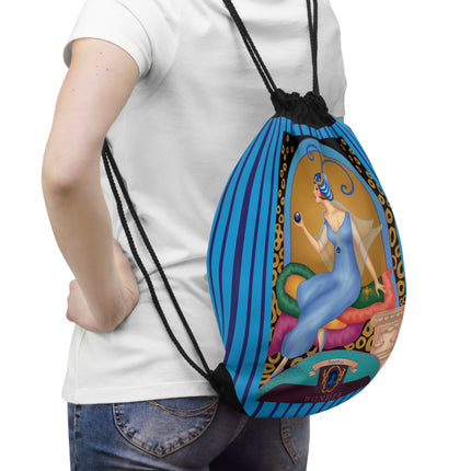 September & Sapphire Zodiac Drawstring Bag