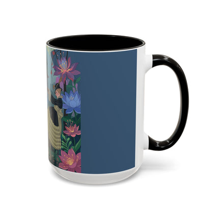 The Ladies And The Enchanted Macaw Colorful Mugs – Art Deco Botanical Elegance