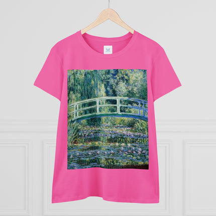 Water Lilies and Japanese Bridge by Claude Monet Women's Midweight Cotton Tee