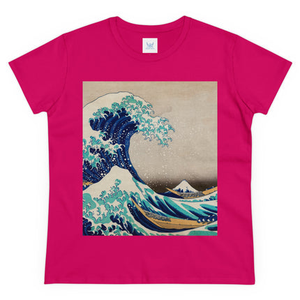 The Great Wave off Kanagawa by Katsushika Hokusai Women's Midweight Cotton Tee
