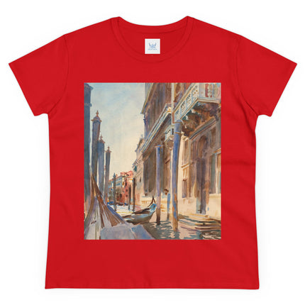 Gondola Moorings on the Grand Canal by John Singer Sargent Women's Midweight Cotton Tee