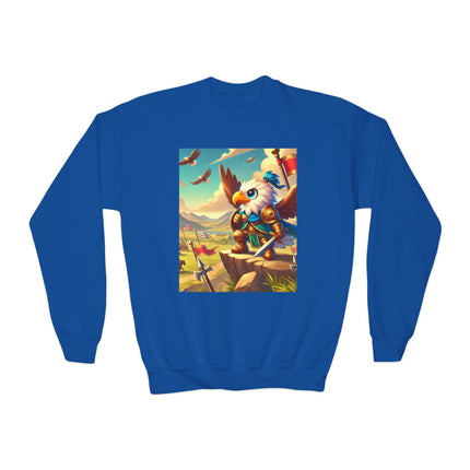 Watchful Guardian Youth Crewneck Sweatshirt – Courage, Strength & Imagination