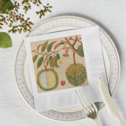 Album of watercolors of Asian fruits and flowers Pl.31 by Anonymous White Coined Napkins
