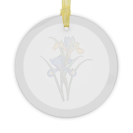 Spanish Iris botanical illustration by Pierre-Joseph Redouté Glass Ornament