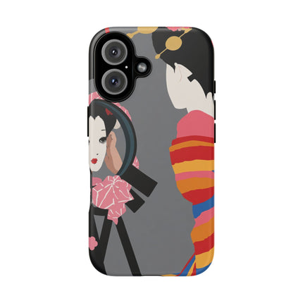 Geisha Mirror Phone Case – Elegant Reflection & Timeless Beauty