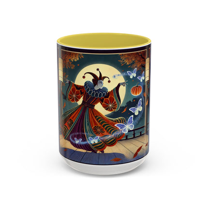 Court Magician with Ghost Butterflies Colorful Mugs (11oz, 15oz)