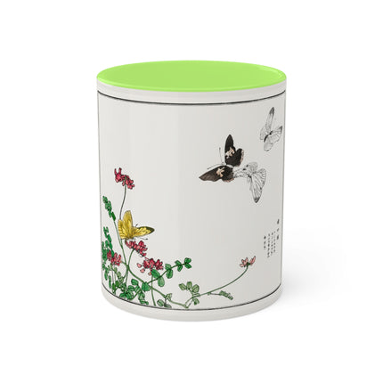 Butterflies and flower illustration by Morimoto Toko Colorful Mugs, 11oz