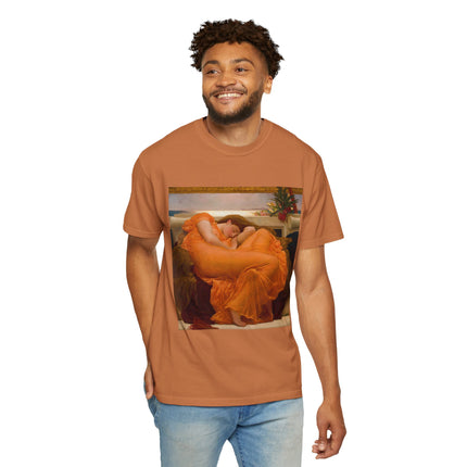 Flaming June by Frederic Leighton Unisex Garment-Dyed T-shirt