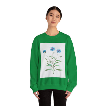 Blue Strawflower by Anselmus Boëtius de Boodt Heavy Blend™ Crewneck Sweatshirt