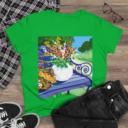 Blooming Harmony Women's Midweight Cotton Tee