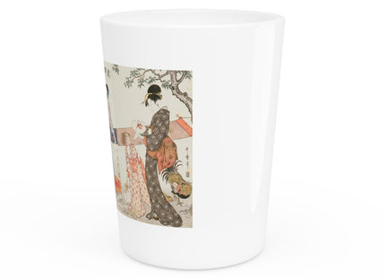 Drying and Stretching Cloth by Kitagawa Utamaro Ceramic Shot Glass