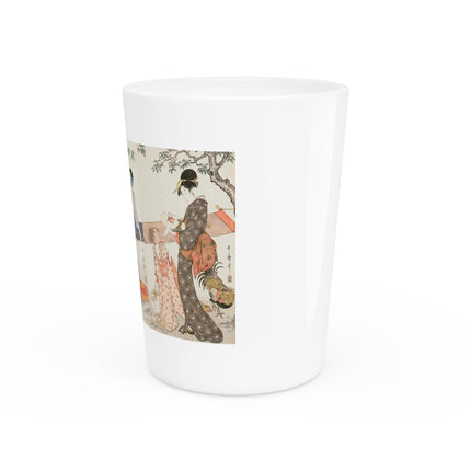 Drying and Stretching Cloth by Kitagawa Utamaro Ceramic Shot Glass