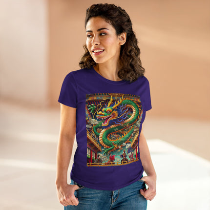 Tibetan Dragon Over Kabuki Duel Cotton Tee