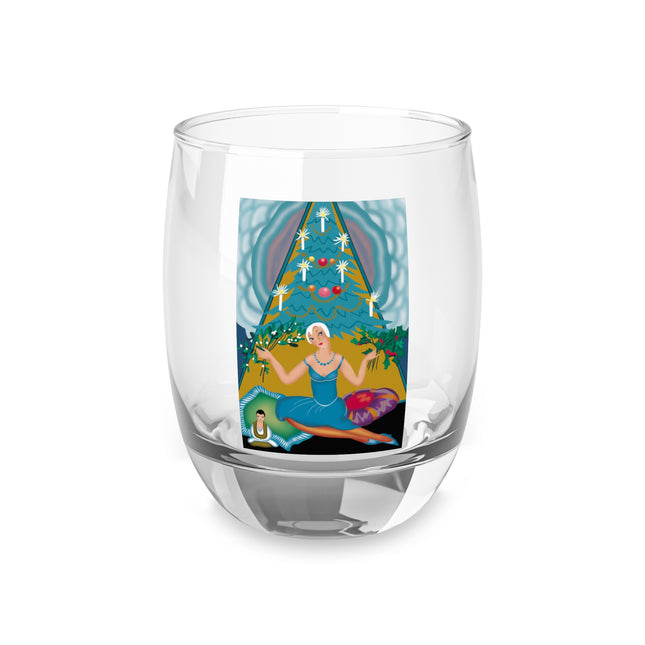 Art Deco Christmas Elegance Whiskey Glass