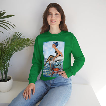 Playful Waves and Fashion Follies Heavy Blend™ Crewneck Sweatshirt