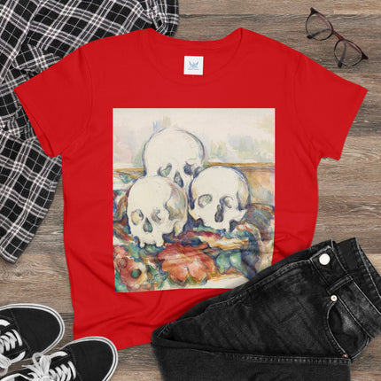 The Three Skulls by Paul Cézanne Women's Midweight Cotton Tee