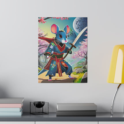 Cyber Samurai Rat Matte Canvas, Stretched, 0.75"