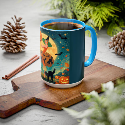 🦇🎃 The Witch Of Batwing Pumpkin Hollow Colorful Mug – Moonlit Halloween Charm