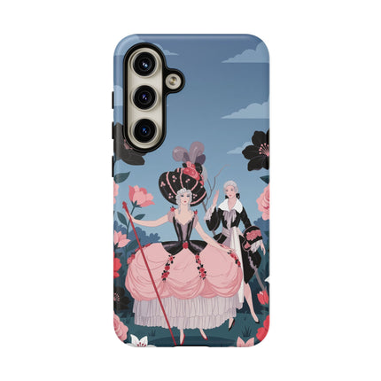 🌹🎭 The Rose Masquerade Promenade Phone Case – Art Deco Floral Elegance