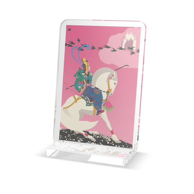 Samurai Princess on the White Steed Acrylic Plaque – Bold Fantasy & Elegant Adventure