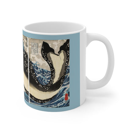 Miyamoto no Musashi Attacking the Giant Whale by Utagawa Kuniyoshi Ceramic Mug 11oz